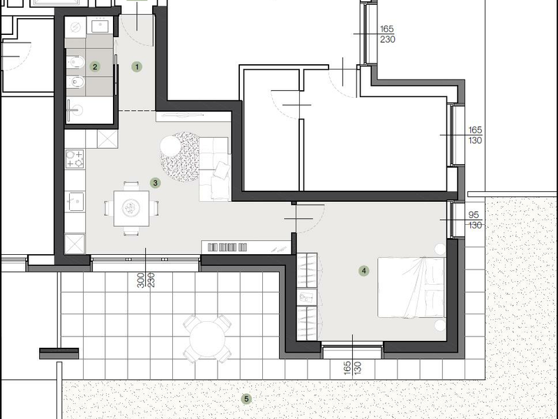 Bilocale NUOVO con GIARDINO!