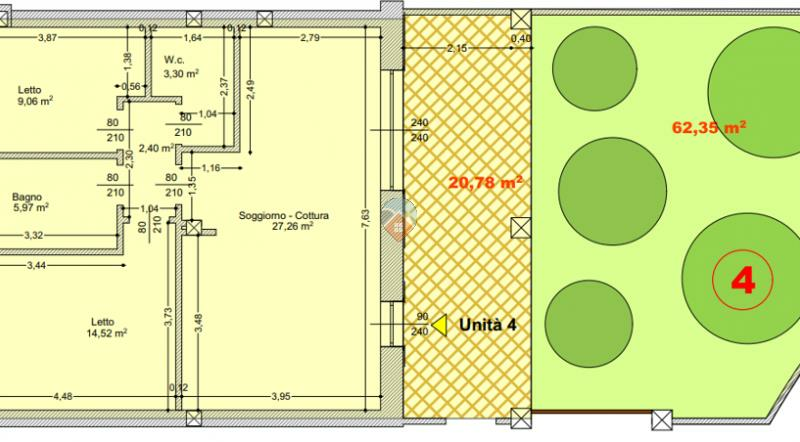 2 Stanze con GIARDINO, NUOVO!